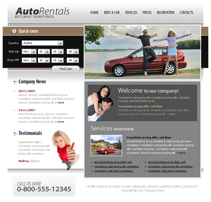 Auto Rentals Website Template